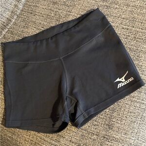 Mizuno Black Athletic Shorts Moisture-Wicking Performance